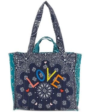 Call it By Your Name Quilted Padded Bandana Tote Bag - Blue