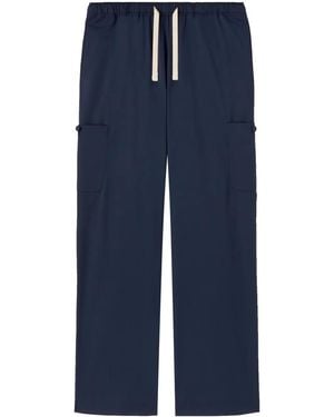 Palm Angels Twill Loose-Fit Trousers - Blue
