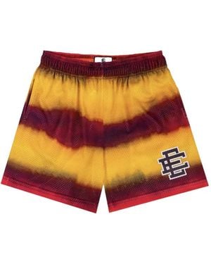 Eric Emanuel Logo-Patch Striped Shorts - White