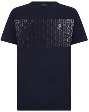 Billionaire Monogram-Print T-Shirt - Blue