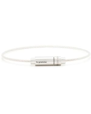 Le Gramme 9G Cable Triptych Bracelet - White