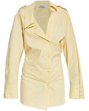 The Attico Mini Buttoned Collared Dress - Metallic