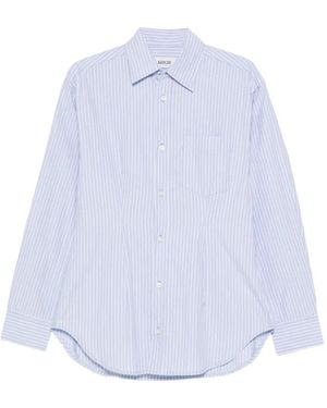 Agolde Striped Chest-Pocket Shirt - White