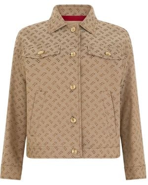 Herno Button-Fastening Patterned Jacket - Natural