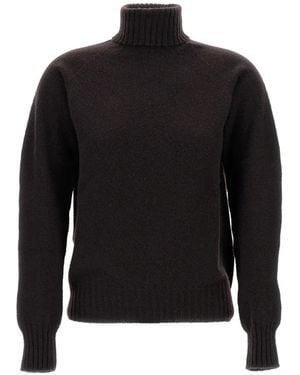 Drumohr Jersey De Lana Con Ribete De Canalé - Negro