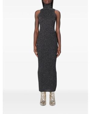 Moschino Ribbed-Knit Maxi Dress - Black