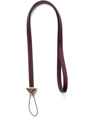 Prada Bride Pour Smartphone En Cuir À Logo Triangle - Blanc