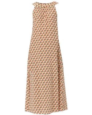 Aspesi Geometric-Print Midi Dress - Natural