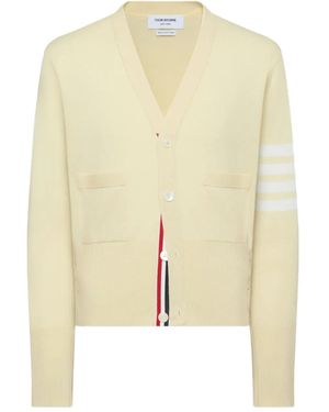 Thom Browne 4-Bar Stripe Cardigan - Natural
