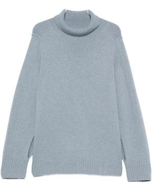 Bompard Split-Sleeve High-Neck Sweater - Blue
