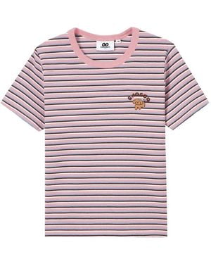 Chocoolate Chemise En Coton Rayé À Broderies - Pink