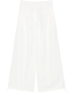 Weekend by Maxmara Drawstring Wide-Leg Pants - White