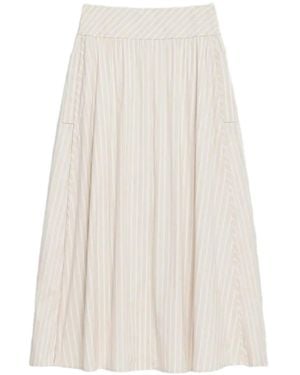 Theory Striped Midi Skirt - White