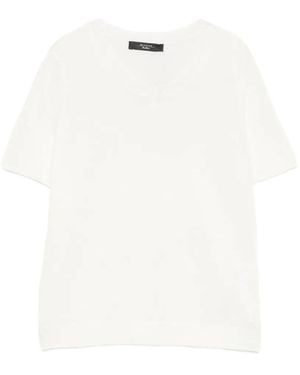 Weekend by Maxmara Wkdpancone Crew Neck Short-Sleeve Top - White