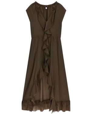 Guess Ruffled-Trim High-Low Dress - Brown