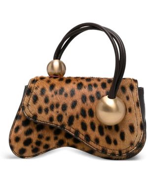 Cult Gaia Mini Kazia Nano Leopard-Print Crossbody Bag - Metallic