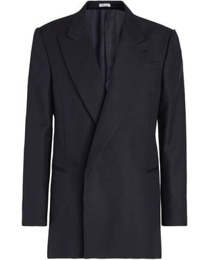 McQueen Tailored Peak Lapels Blazer - Blue