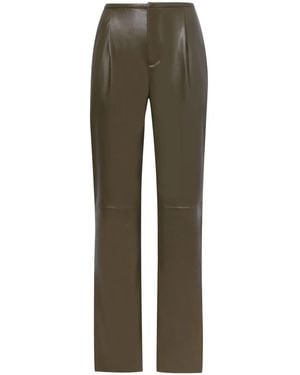 Proenza Schouler Faux-Leather Straight-Leg Pants - Green