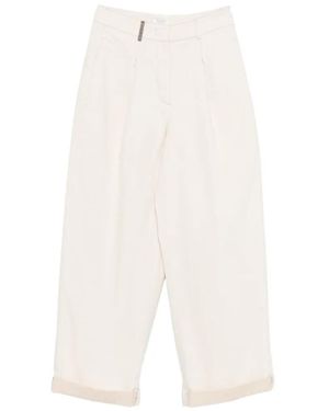 Peserico Cuffed Trousers - White