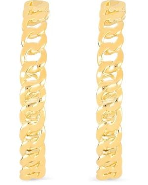 EF Collection 14K Curb-Chain Hoop Earring - Metallic