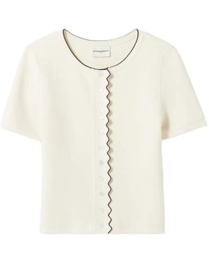 Claudie Pierlot Contrast Knit Cardigan - White