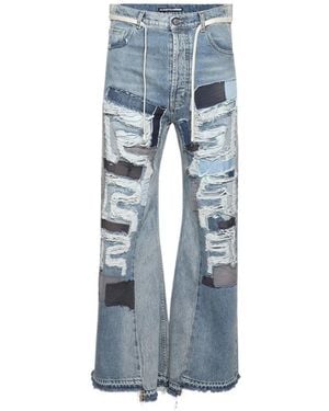 RRR123 Patchwork Distressed Jeans - Blue