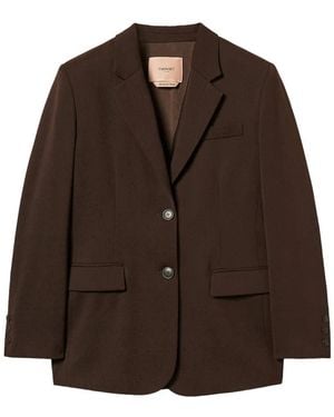 Twinset Blazer De Satén Mate - Marrón