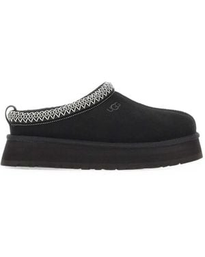 UGG Tazz Ii Embroidered Suede Slippers - Black