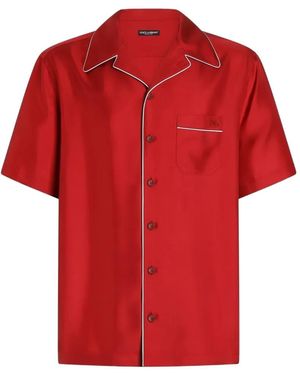 Dolce & Gabbana Hawaii-Hemd Aus Seidentwill - Rot