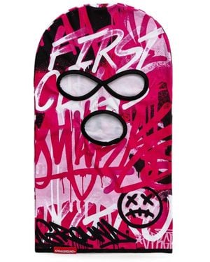 Sprayground Graffiti-Print Balaclava - Pink
