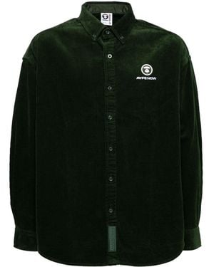 Aape By A Bathing Ape Logo-Patch Corduroy Shirt - Black