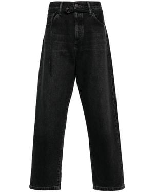Acne Studios Vaqueros Anchos De Talle Medio - Negro