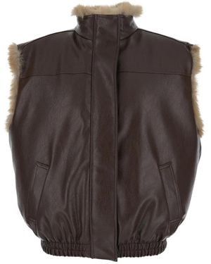 MSGM Reversible Sleeveless Vest - Brown
