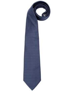 Elios Milano Gemelli Embroidered Silk Tie - Blue
