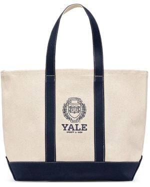 Sporty & Rich Yale Logo-Print Tote Bag - White