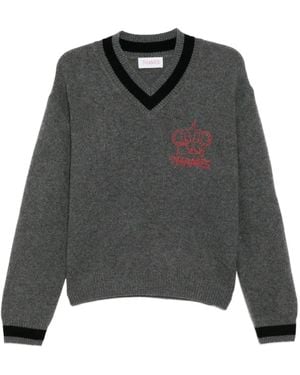 Thames MMXX Cashmere V-Neck Jumper - Grey