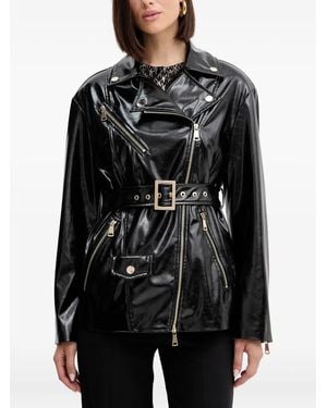 SIMONA CORSELLINI Belted Zip-Up Jacket - Black