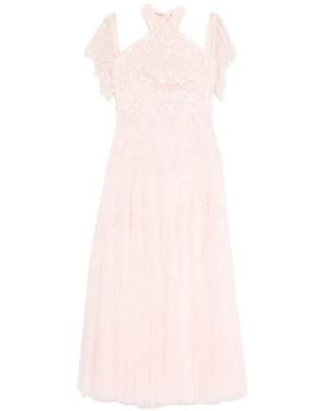 Needle & Thread Scallop Sequin Halter-Neck Gown - Pink