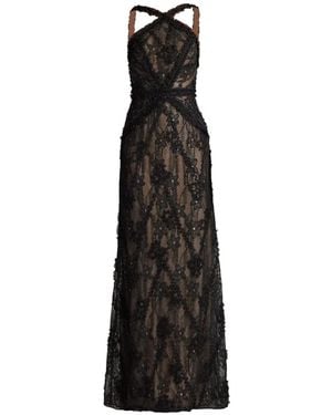Tadashi Shoji Kaiti Ruffled Lace Gown - Black