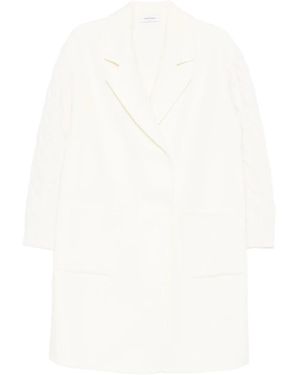 Gran Sasso Cable-Knit Panelled Coat - White
