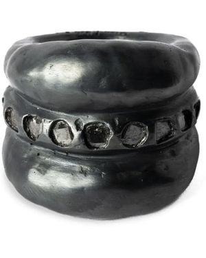 Parts Of 4 Stack Sterling- Diamond Ring - Black