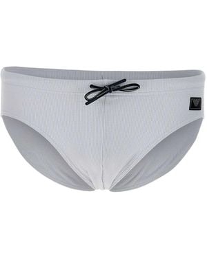 Emporio Armani Fein Gerippter Badeanzug - Grau