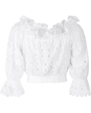 Temptation Positano Ruffled-Detail Blouse - White