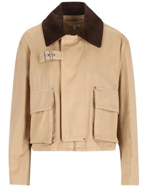 Loewe Buckle-Fastening Corduroy-Collar Jacket - Natural