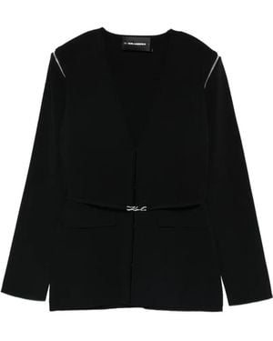 Karl Lagerfeld Transformator Cardigan mit V-Ausschnitt - Schwarz