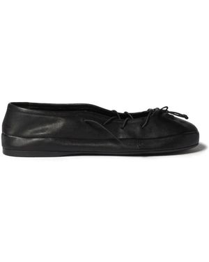 Miu Miu Nappa Leather Ballerinas - Black