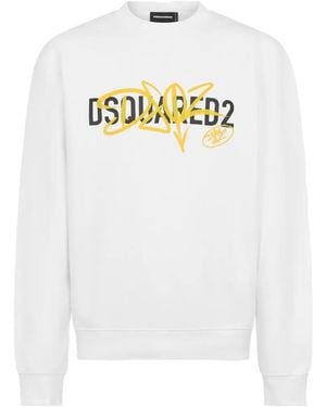DSquared² Graffiti Cool Fit Crewneck - White