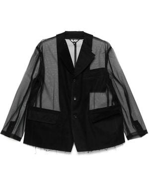 COMME DES GARÇON BLACK Tulle Blazer - Black