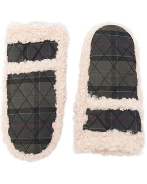 Barbour Quilted Tartan Mittens - Black
