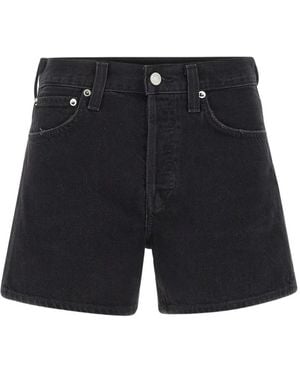 Agolde Five-Pocket Denim Shorts - Black